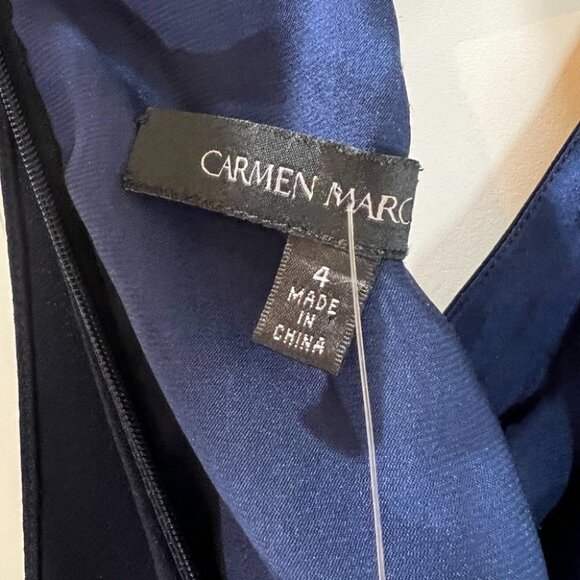 Carmen Marc Valvo Navy Blue Kayla Formal Gown $795 - Picture 9 of 10